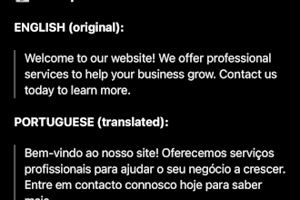 translate english to portuguese and other languages accurately and fast