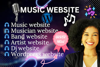 create wordpress music websites for artists musicians dj bands website