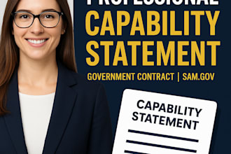write a professional capability statement for government contracts and sam gov