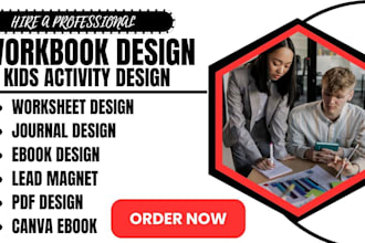 design premium kdp ebook, journal, workbook, kids activity book, brochure