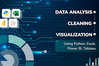 provide expert data analysis,cleaning and visualization excel, python