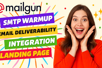 setup mailgun integration, SMTP warmup and email deliverability setup