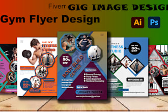provide gym poster, fitness, body build poster, modern gym flyer design