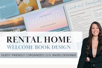 design a professional airbnb welcome book or rental property guide