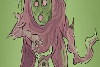 general work can be drawn in any style, cute and scary