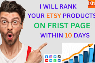 rank your etsy product on the first 1st page in 10 days