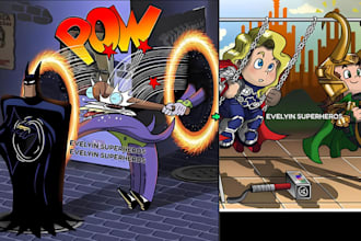 draw custom superhero comic illustration memes emotes chibi as a manga artist