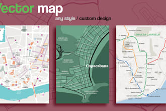 create clean, detailed, editable custom vector map for print, web, presentation