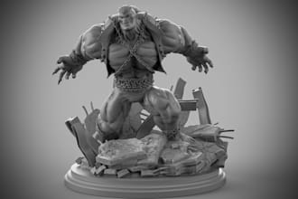 made 3d character image, miniature action figure dc, 3d print figurine for stl