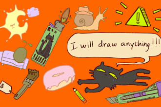 create unique hand drawn doodles, illustrations, or line art