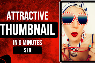 design your aesthetic youtube thumbnail in 24hrs