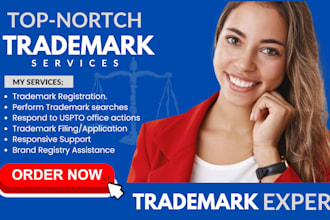 do a trademark registration USA and search, statement of use, office action