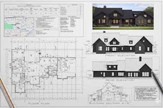 create full set of architectural and construction permit drawings