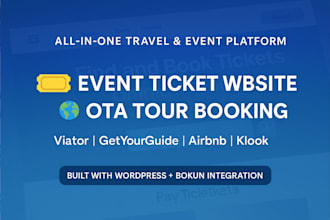 build event ticket website with ota tour integration viator getyourguide, airbnb