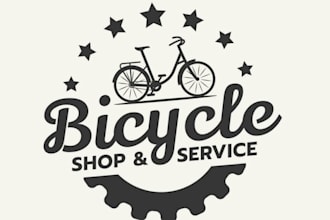 design bicycle shop logo in very short time