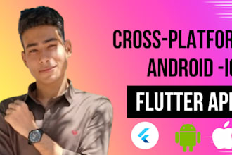 develop a flutter app for ios and android with great UI speed and security