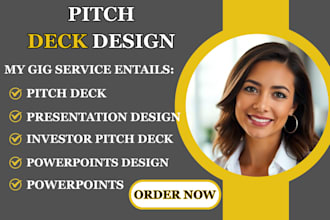 design, redesign investor pitch deck and powerpoint presentation for business