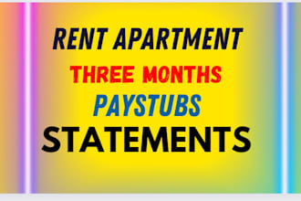 do bank statement reconciliation, paystubs and bookkeeping