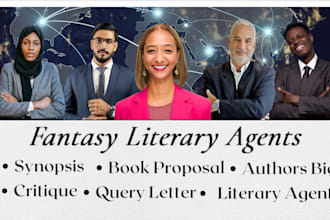 write query letter, synopsis, book proposal and get you literary agents