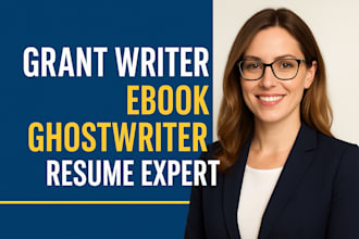grant writer, ebook ghostwriter, marketing resume, press release, history writer