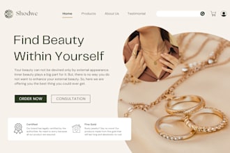 design a beautiful one page, mobile friendly canva website for your brand