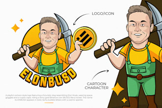 design a professional modern cartoon mascot logo for your business