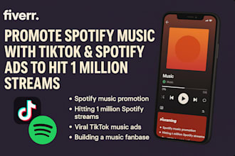 promote spotify music to hit 1 million stream using spotify ads and tiktok ads