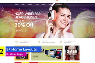 design stunning shopify electronic gadget store, tech gadget website, electronic