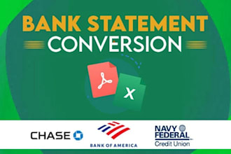 convert bank statements PDF to excel, CSV or google sheet