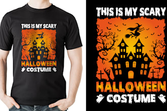 design custom vintage halloween typography t shirts for pod