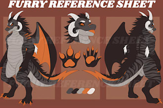 draw detailed furry reference sheet cute chibi oc nsfw anthro fursona