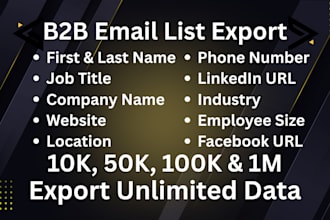 build USA 200k verified b2b lead list for any industry