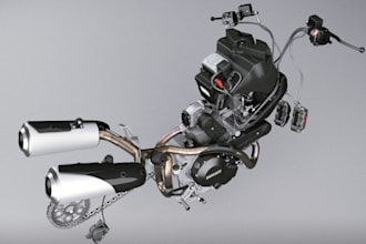 mockup 3d motorcycle engine,print and paint 3d bike part,body panels,fairing,stl