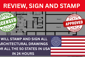 review and stamp all architectural house plan floor plan mep for all usa states
