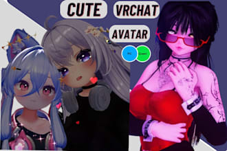 upload create 3d cute vrchat avatar character model vtuber nsfw art unity game