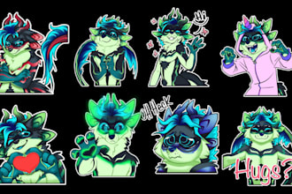draw furry telegram stickers design discord gifs fursona sfw nsfw art commission