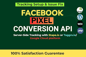 setup meta facebook pixel shopify, tiktok, gtm ,ga4,conversion API tracking