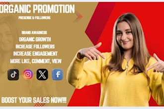 grow your followers on tiktok, facebook page instagram, twitter promotion