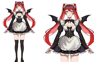 draw vtuber character 2d furry character anime oc fanart character live2d fanart