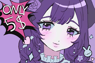 draw an icon, pfp of your oc, vtuber, fanart, or game avatar