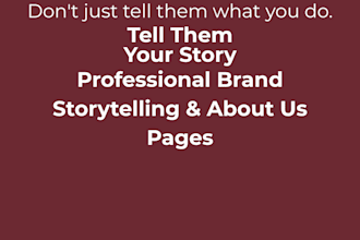 write your compelling brand story and about us page