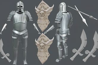 custom 3d printable cosplay model 3d wearable knight  armor helmets swords masks