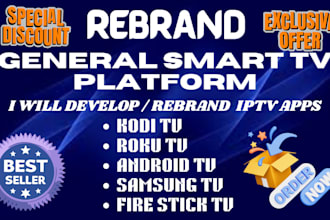 rebrand iptv app, build iptv app, smart tv app, live streaming app, m3u playlis