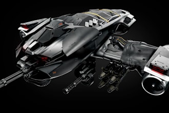 create and design 3d hard surface models for vehicle and scifi props  for game