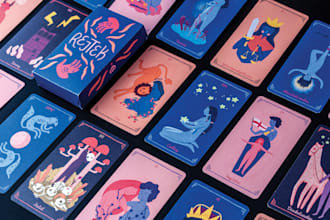 design card game flashcard playing card board game box mockup rulebook design