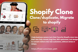 design custom shopify website, shopify clone, shopify copy, duplicate, fix bugs