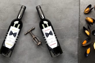 design elegant wine label for wedding, winerie, or personalized gift
