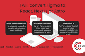 convert figma to react, nextjs or astro
