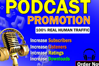 spotify podcast promotion gain organic US stream spotify apple podcast promotion