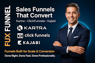design kartra,kajabi,sales funnel websites and landing page